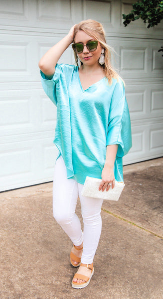 Sea Glass Treasures On The Shores Of Rodanthe Aquamarine Tunic Top