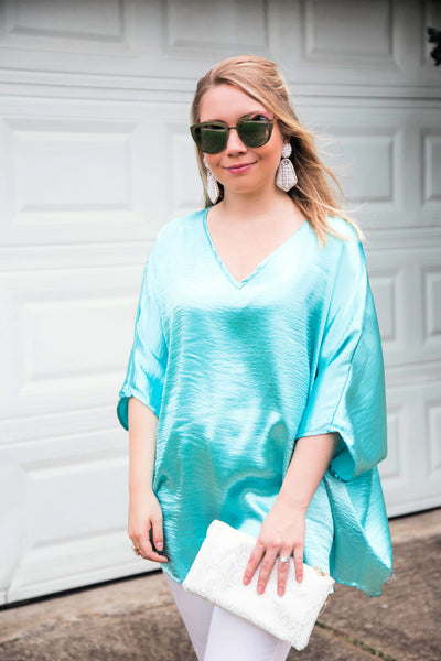 Sea Glass Treasures On The Shores Of Rodanthe Aquamarine Tunic Top
