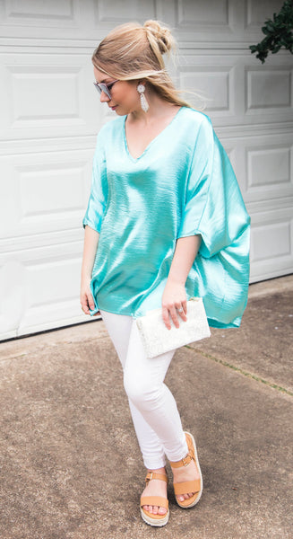 Sea Glass Treasures On The Shores Of Rodanthe Aquamarine Tunic Top