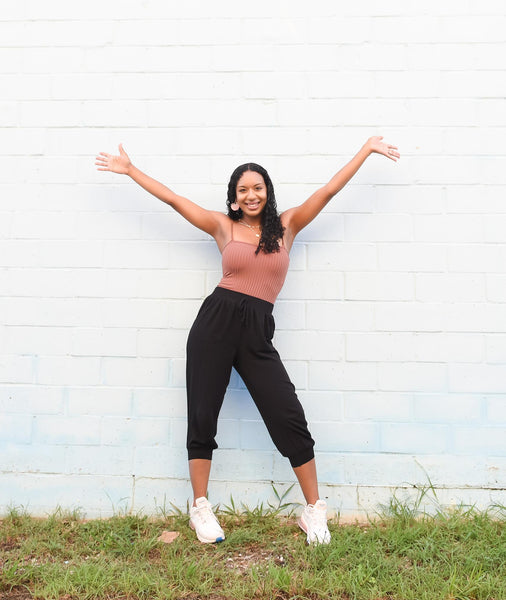 Feels Like Heaven Rayon Black Joggers