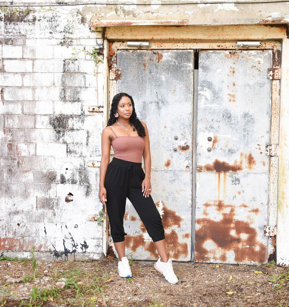 Feels Like Heaven Rayon Black Joggers