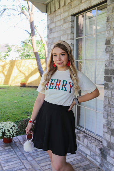 Festive Plaid Merry Tee
