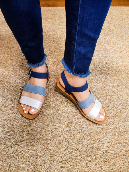 "A Denim Dream Come True" Sandals-Shades of Blue