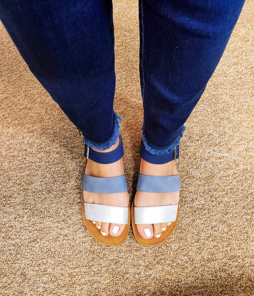 "A Denim Dream Come True" Sandals-Shades of Blue