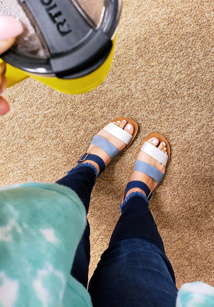 "A Denim Dream Come True" Sandals-Shades of Blue