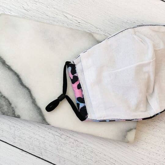 Rainbow Tie Dye Leopard Face Mask