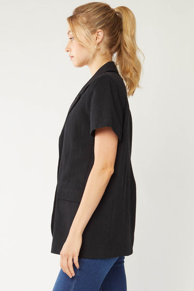 Self Starter Linen Jacket- Black