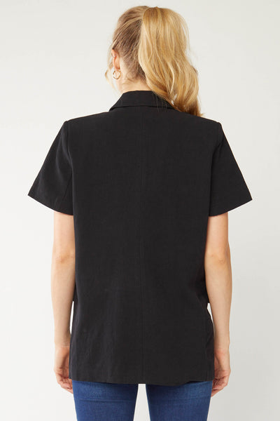 Self Starter Linen Jacket- Black