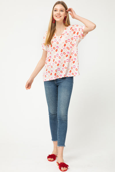 XOXO Comfy V-Neck Top