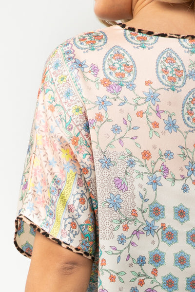 Mint Kisses & Fresh Roses Satin Shift Top