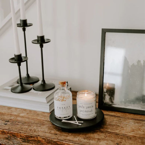 Wood Pedestal Stand - Black - 8x8"