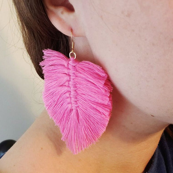Boho Fringe Earrings- Natural