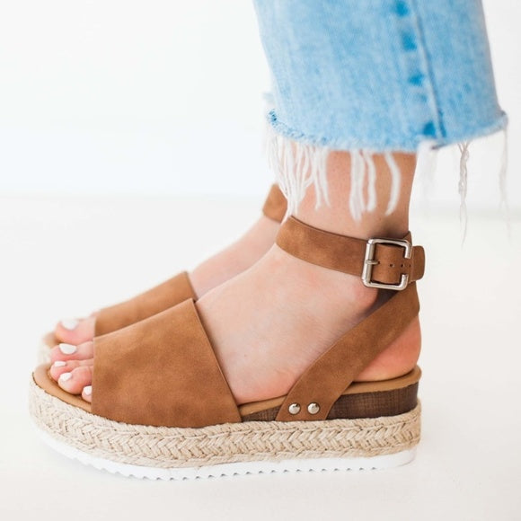 Key To Your Heart Tan Espadrille Sandals