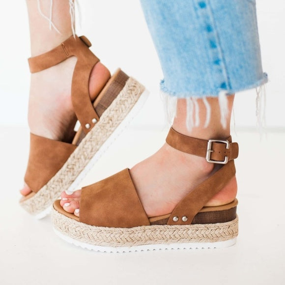 Key To Your Heart Tan Espadrille Sandals