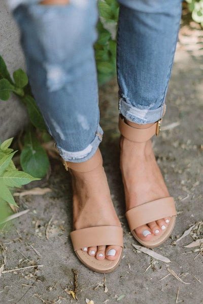 "The Tessa" Sandal-Tan/Dark Nude