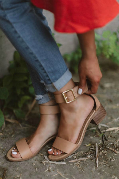 "The Tessa" Sandal-Tan/Dark Nude