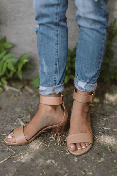 "The Tessa" Sandal-Tan/Dark Nude
