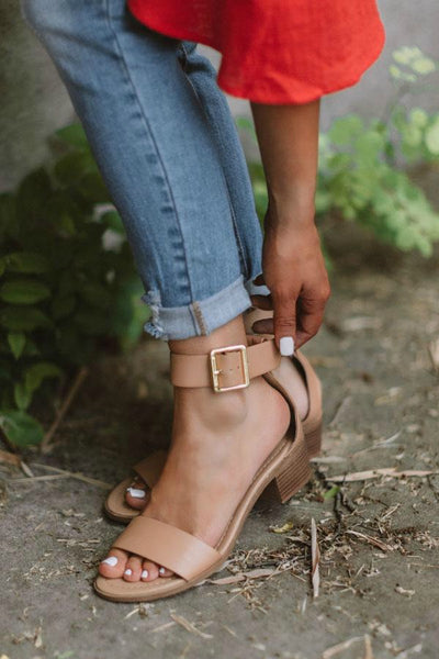 "The Tessa" Sandal-Tan/Dark Nude