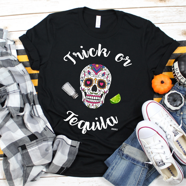 Trick or Tequila Halloween Graphic Tee