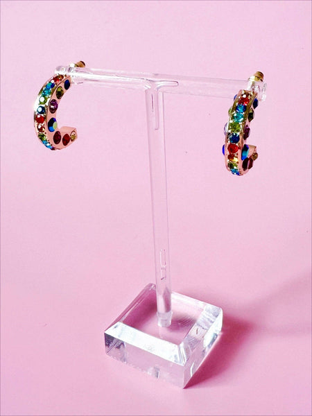 Rainbow Rhinestone Hoop