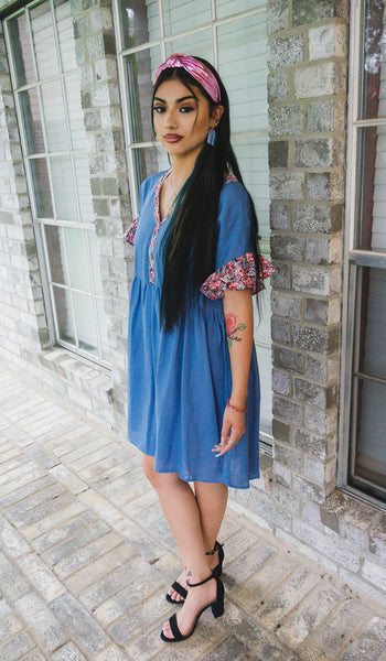 Summer Sky Chambray Blue Dress