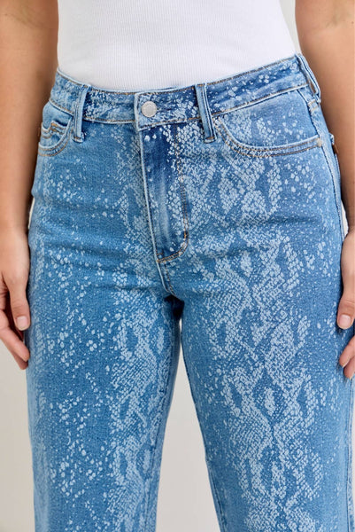 “The Claudia”  Judy Blue Snake Print Jeans