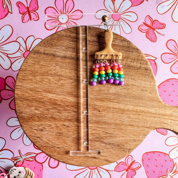 Colorful Beaded Paint Brush Earrings