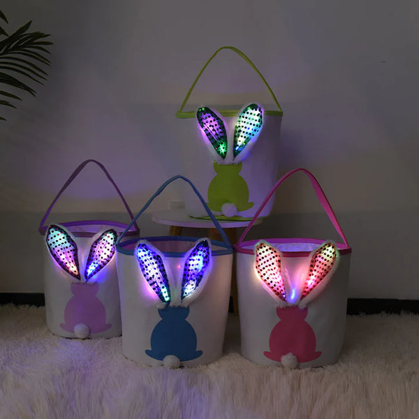 Light Up Bunny Ear Basket-4 Colors (Pre-Order Only)