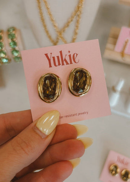 Catherine Stone Earring- Brown