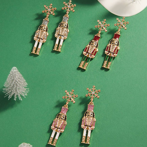 Christmas Nutcracker Enamel Earrings