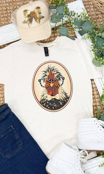 Glam Chicken Rhinestone Graphic T-Shirt