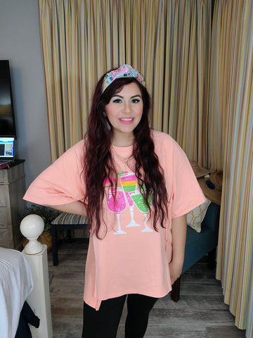 Pour Me Something Sequin Patch Top