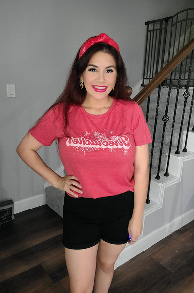 She's A Firecracker Red Crewneck Tee