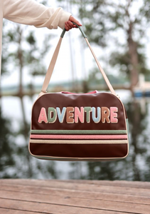 Duffle Bag- Adventure (Espresso/Cream/Sage/Pink)