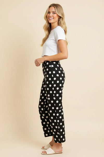 HP40176 Polka Dot High Rise Straight Leg Pants