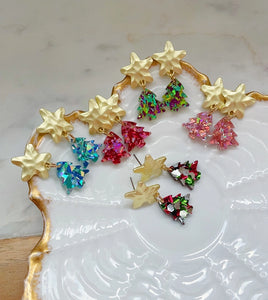 Christmas Tree Acrylic Earrings