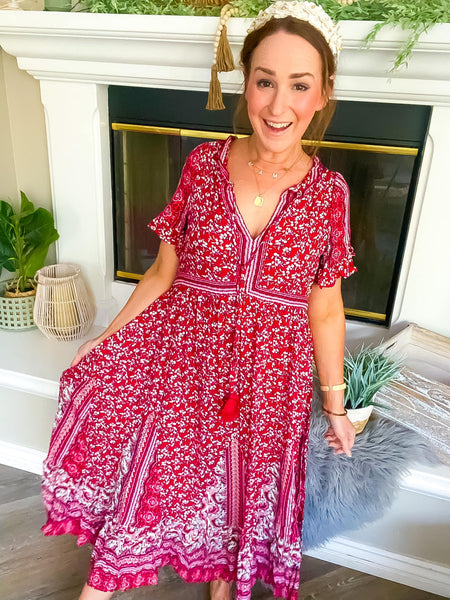 Afternoons In The Vineyard Midi Dress