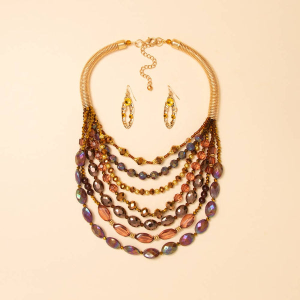 Viva La Glam Crystal Beaded Necklace Set