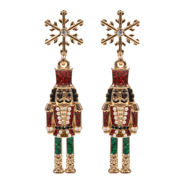 Christmas Nutcracker Enamel Earrings