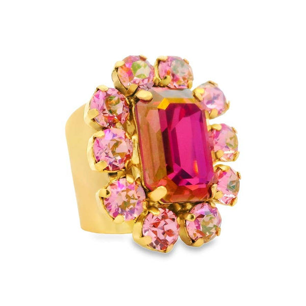 TOVA- Edith Rectangle Ring in Lunapink