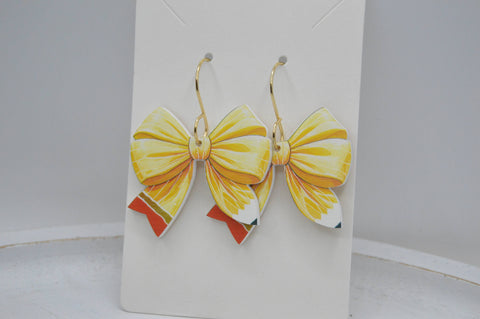 Pencil Coquette Bow Acrylic Earrings