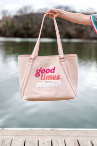 Good Times Ahead Neoprene Tote - (Light Pink)