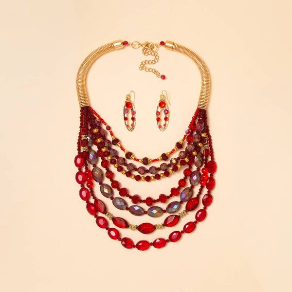 Viva La Glam Crystal Beaded Necklace Set