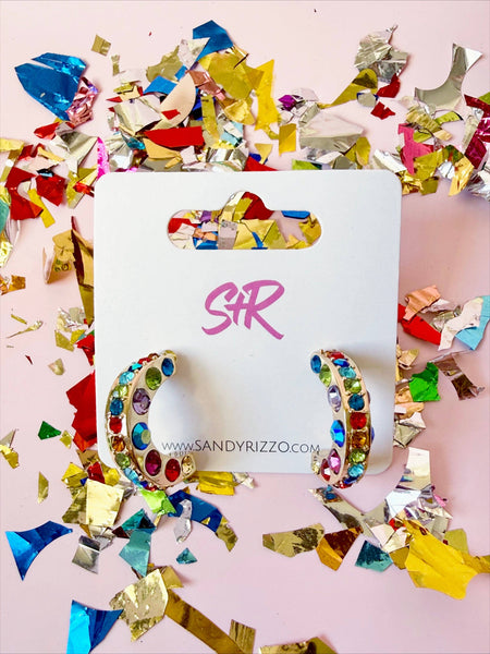 Rainbow Rhinestone Hoop