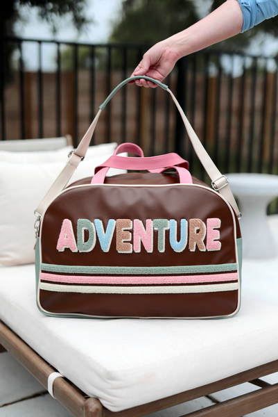 Duffle Bag- Adventure (Espresso/Cream/Sage/Pink)