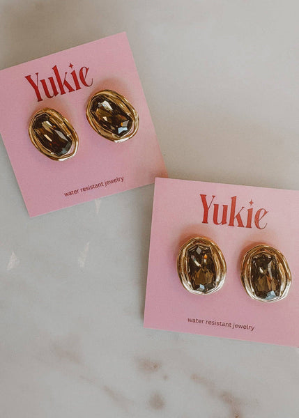 Catherine Stone Earring- Brown