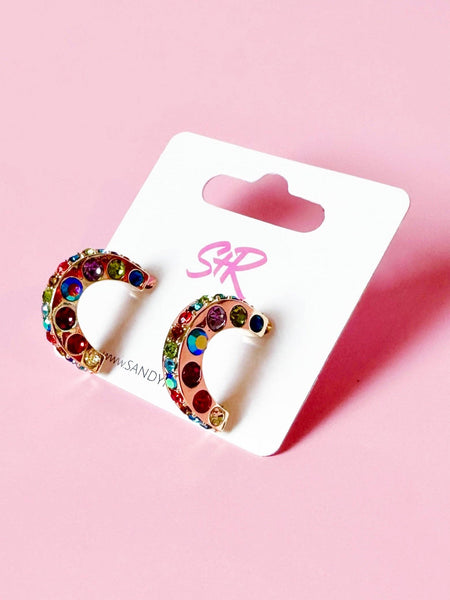 Rainbow Rhinestone Hoop