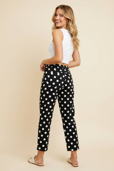 HP40176 Polka Dot High Rise Straight Leg Pants