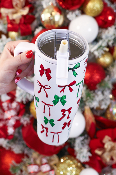 Midnight Bow Christmas Edition Sleek Tumbler