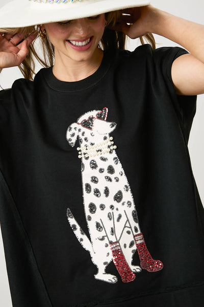 Fashionista Babe Oversized Dalmatian Top